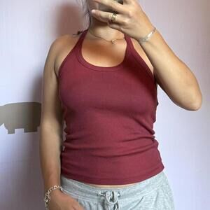 Kotn Burgundy Halter Top